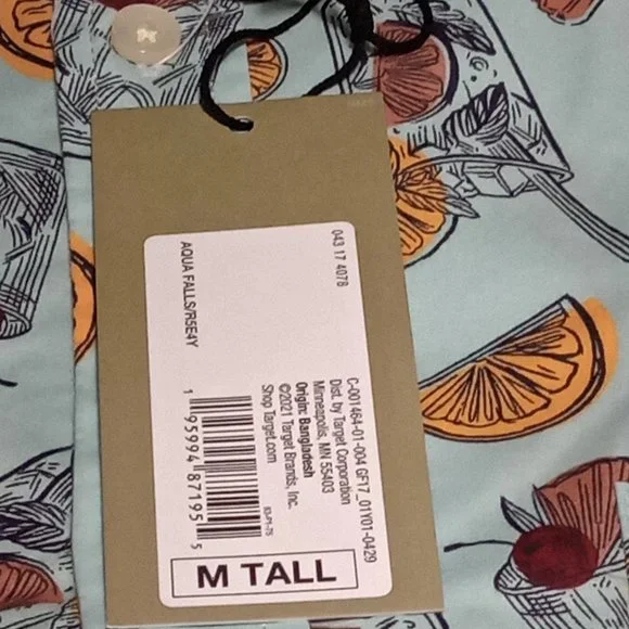 Mens Big&Tall Printed Short Sleeve Button Down Shirt Goodfellow & Co Size M Tall - Picture 3 of 4